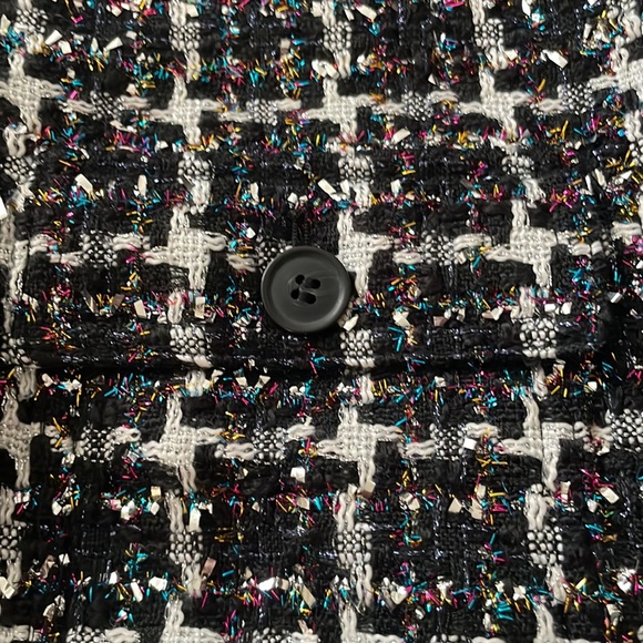 LOFT Size Extra Small Petite Shimmer Tweed Cropped Shirt Jacket/Blazer - Picture 6 of 6